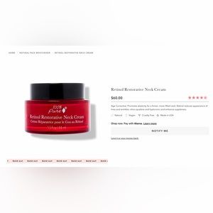 Retinol Restorative Neck Cream 100% PURE NWT